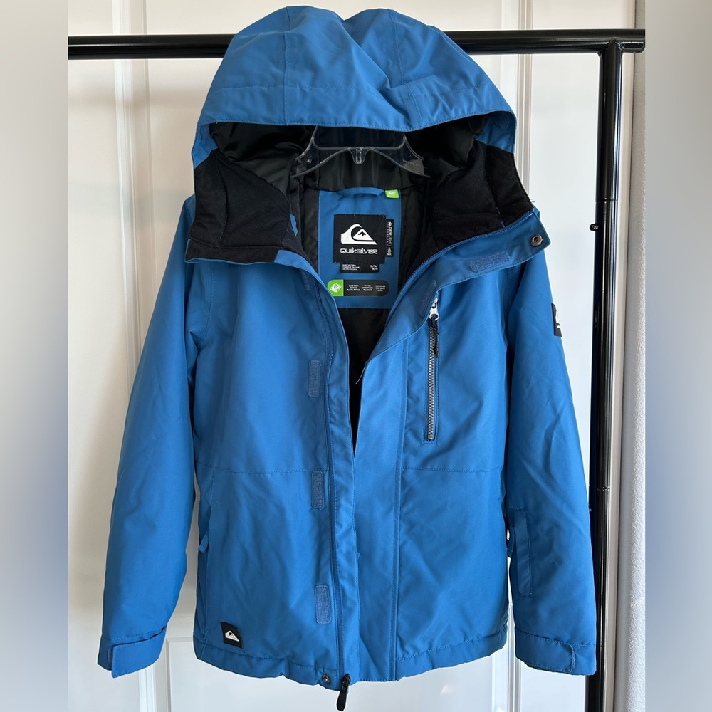 Boys Quiksilver Blue Hooded Snow Boarding Jacket